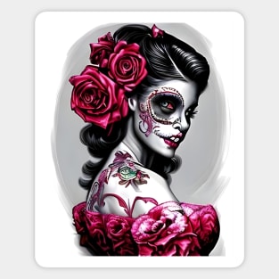 Zombie Tattooed Pin Up Girl Magnet